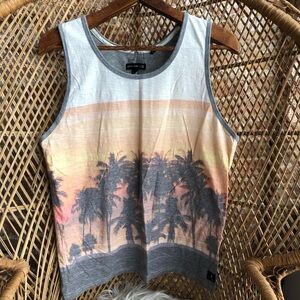 Ocean Current Palm Tree Sunset Tank